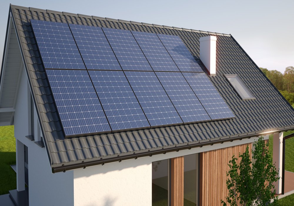 maison avec panneaux photovoltaïques